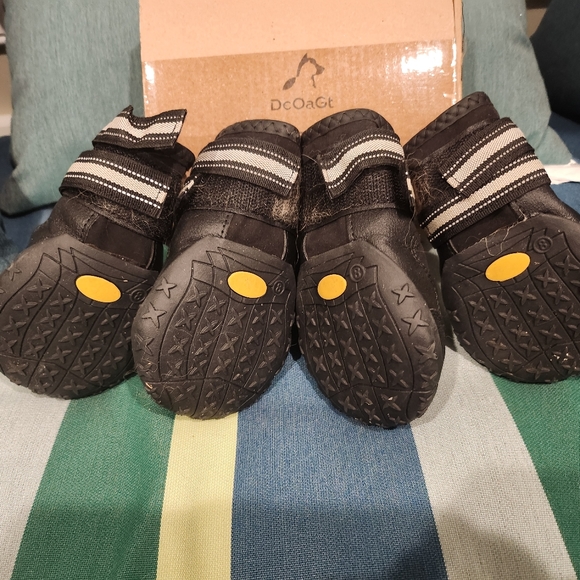 Waterproof Breathable Reflective anti-slip Large Dog Boots to protect paws EUC - Picture 7 of 7